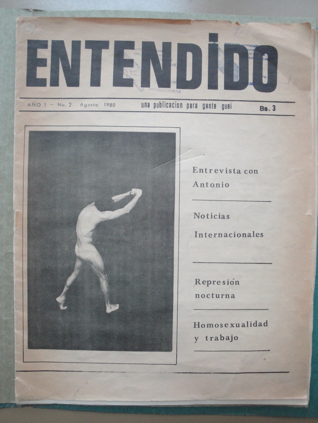 ENTENDIDO. Una revista gay en Venezuela [I]
